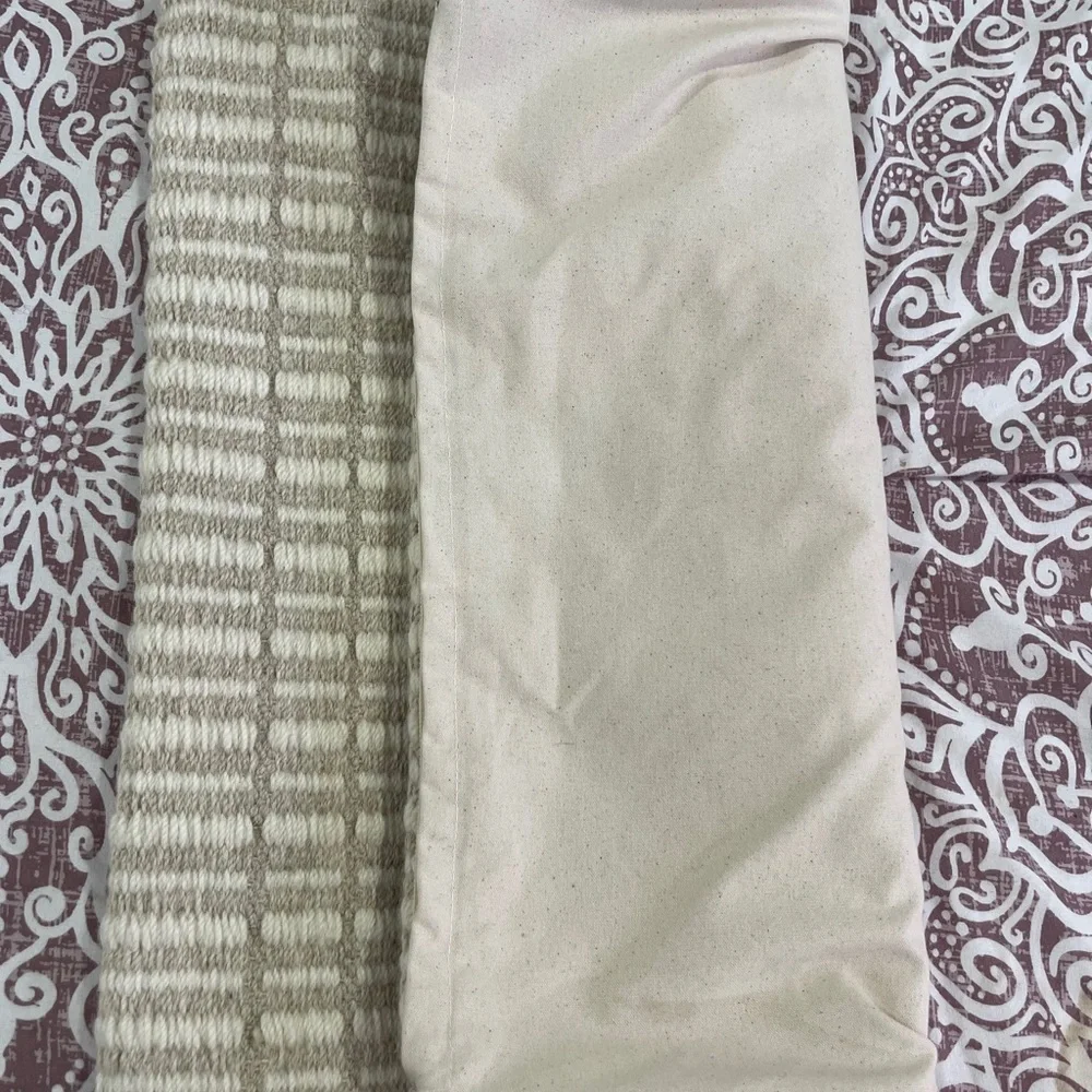 West Elm Ivory Beige Textured chunky wool Throw Pillow Cover